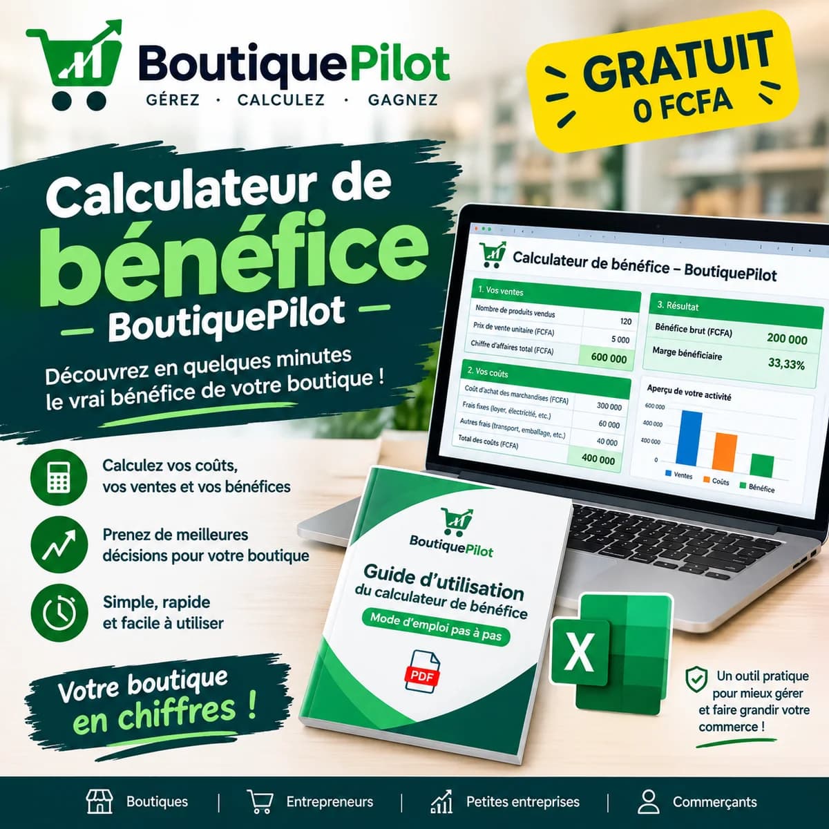 Calculateur de bénéfice gratuit — BoutiquePilot